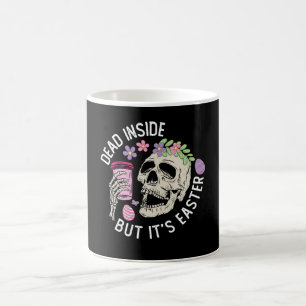 Tot innen drin, aber es ist Ostern Totenkopf Kaffe Kaffeetasse
