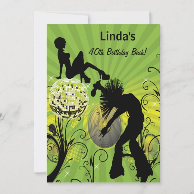 total 80er Jahre Retro-Party Einladung (Vorderseite)