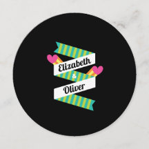 Total 80er Rosa Herzen und grüne Streifen Hochzeit