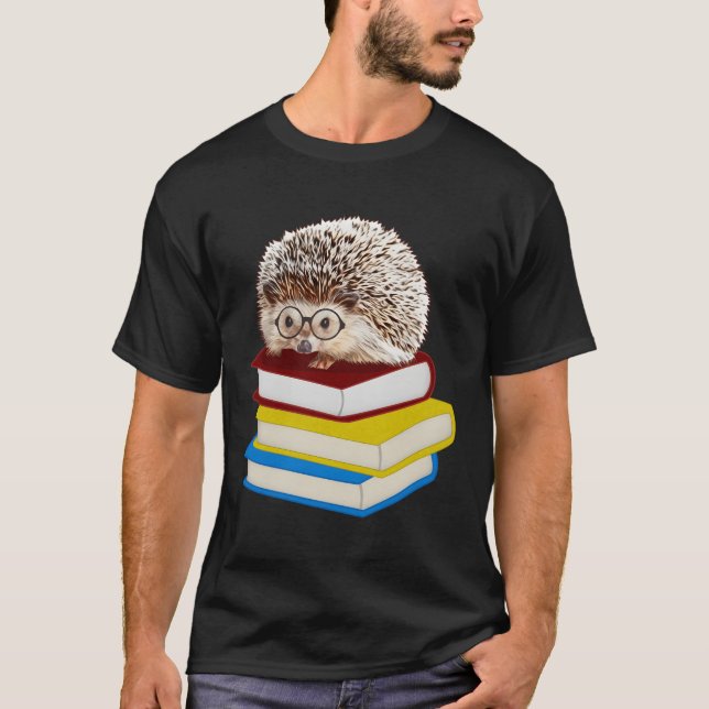 Total Adorable Igel Book Nerd T-Shirt (Vorderseite)
