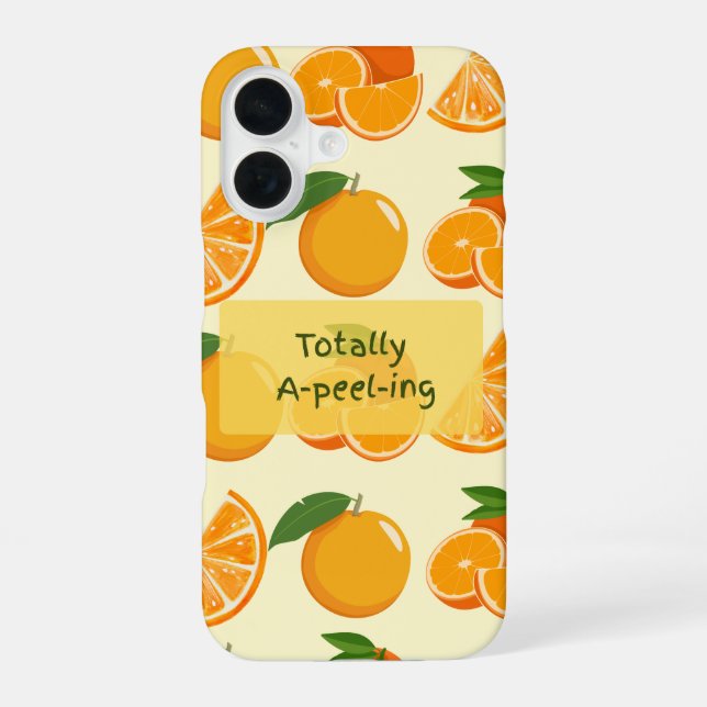 Total ansprechendes orangefarbenes Muster iPhone 16 Hülle (Rückseite)