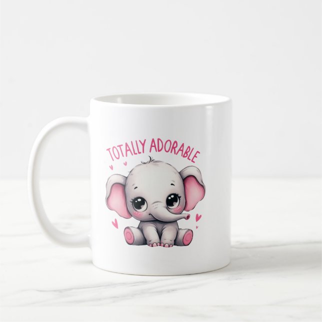 Total bezaubernder Elefant, süße Kunst Kaffeetasse (Links)