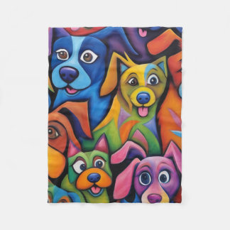 Total coole abstrakte Cartoon-Hunde Fleecedecke