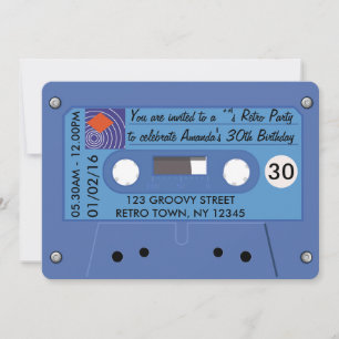 Total coole Retro-Geburtstagsfeier personalisiert Einladung