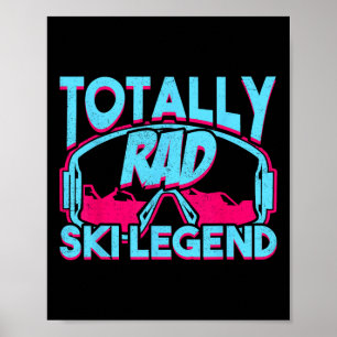Total coole Ski-Legende Retro Vintage 80er 90er Sk Poster