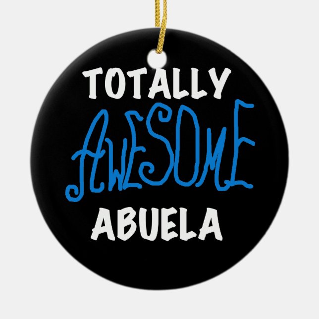 Total fantastische Abuela blaue T-Shirts und Keramik Ornament (Vorne)