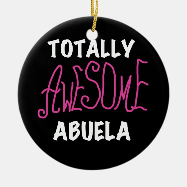 Total fantastische Abuela rosa T - Shirts und Keramikornament (Vorne)