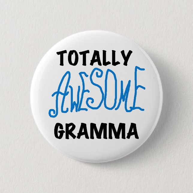 Total fantastische Gramma blaue T-Shirts Geschenke Button (Vorderseite)