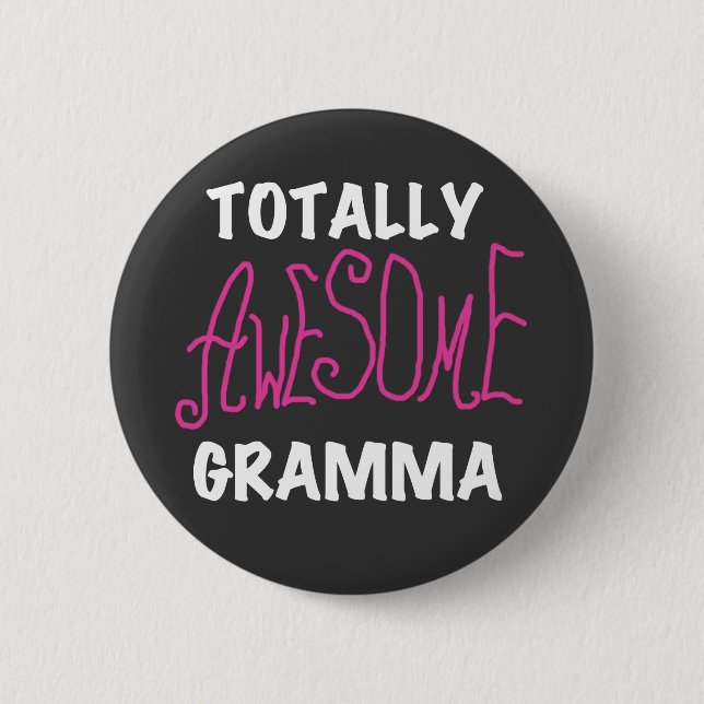 Total fantastische Gramma rosa T - Shirt-Geschenke Button (Vorderseite)