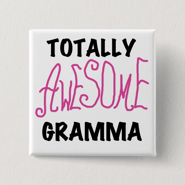 Total fantastische Gramma rosa T-Shirts Geschenke Button (Vorderseite)