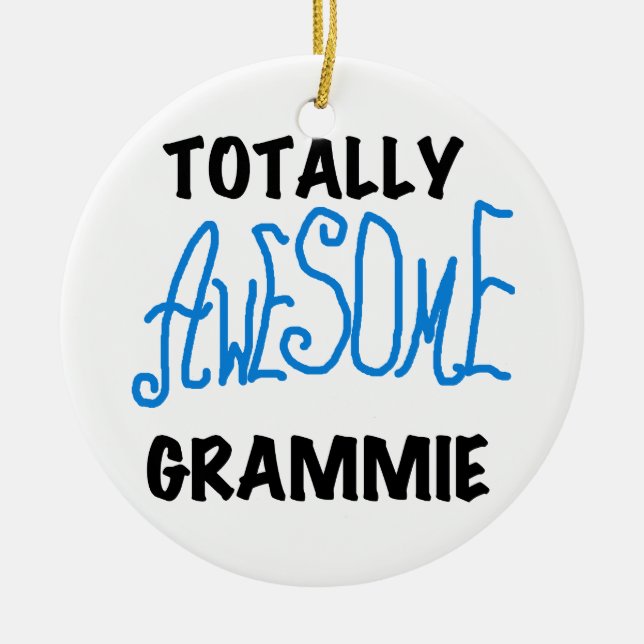 Total fantastische Grammie blaue T - Keramik Ornament (Vorne)