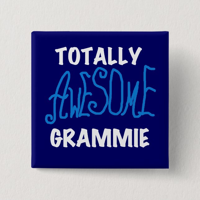 Total fantastische Grammie blaue T-Shirts Geschenk Button (Vorderseite)