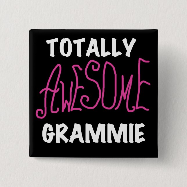 Total fantastische Grammie rosa T-Shirts Geschenke Button (Vorderseite)