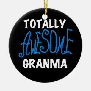 Total fantastische Granma blaue T - Shirts und Keramik Ornament