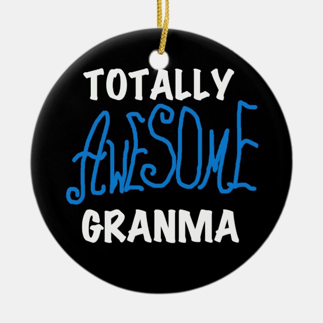 Total fantastische Granma blaue T - Shirts und Keramik Ornament (Vorne)