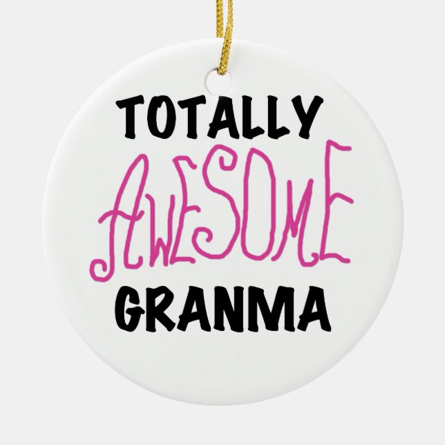 Total fantastische Granma rosa T-Shirts und Keramik Ornament (Vorne)