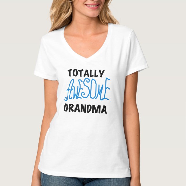 Total fantastische Großmutter - blaue T-Shirts und (Vorderseite)