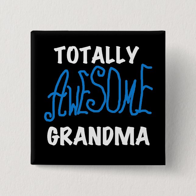 Total fantastische Großmutter-blaue T-Shirts und Button (Vorderseite)