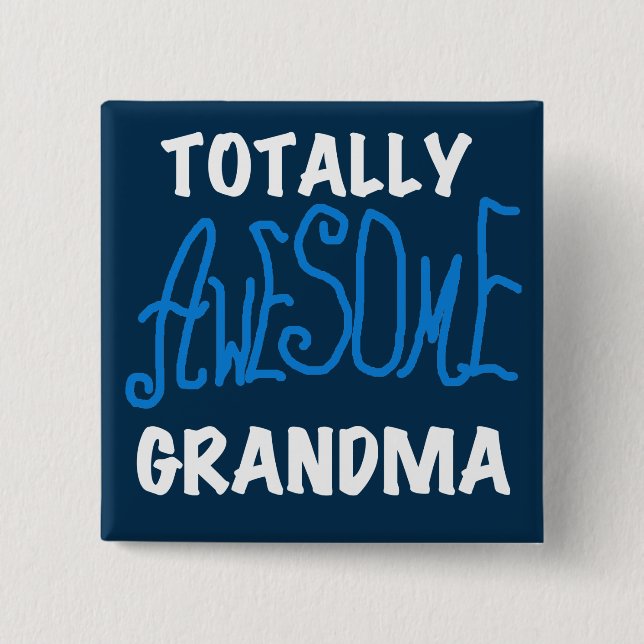 Total fantastische Großmutter-blaue T-Shirts und Button (Vorderseite)