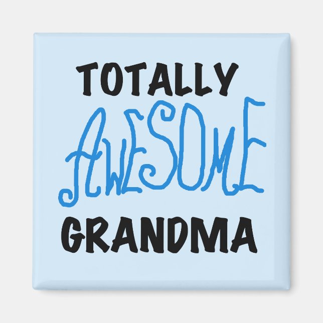 Total fantastische Großmutter - blaue T-Shirts und Magnet (Vorne)