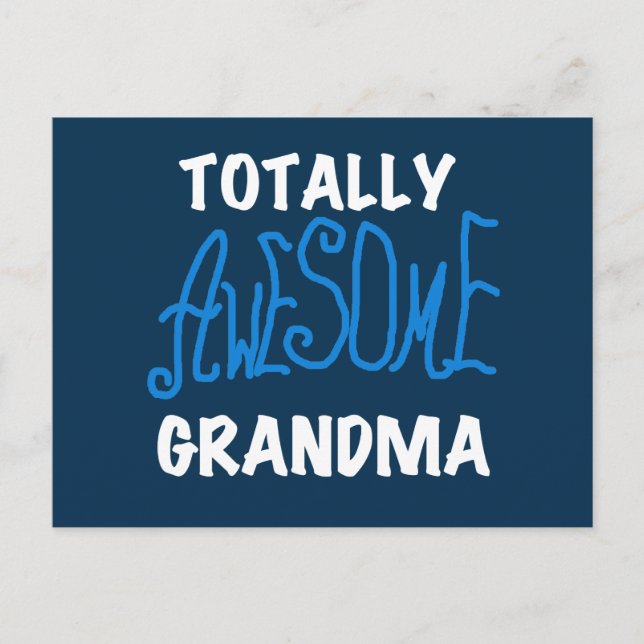 Total fantastische Großmutter-blaue T-Shirts und Postkarte (Vorderseite)