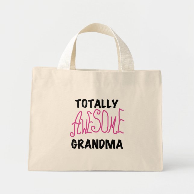 Total fantastische Großmutter - rosa T-Shirts und Mini Stoffbeutel (Vorne)