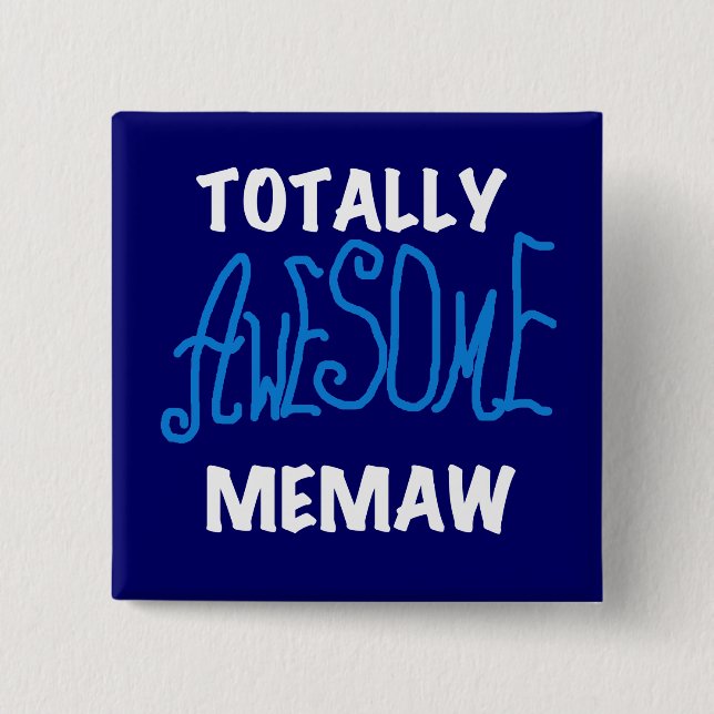 Total fantastische Memaw Blau-T - Shirts Button (Vorderseite)