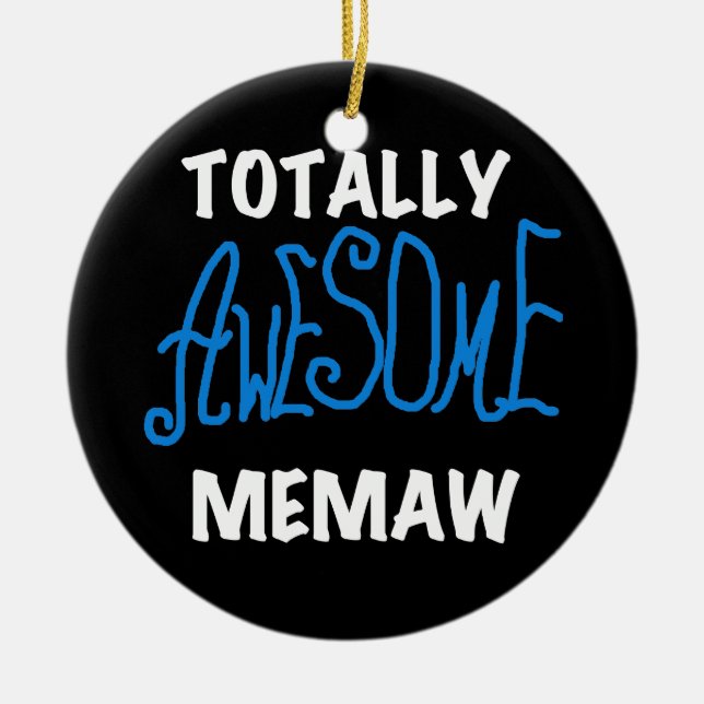 Total fantastische Memaw Blau-T - Shirts Keramik Ornament (Vorne)
