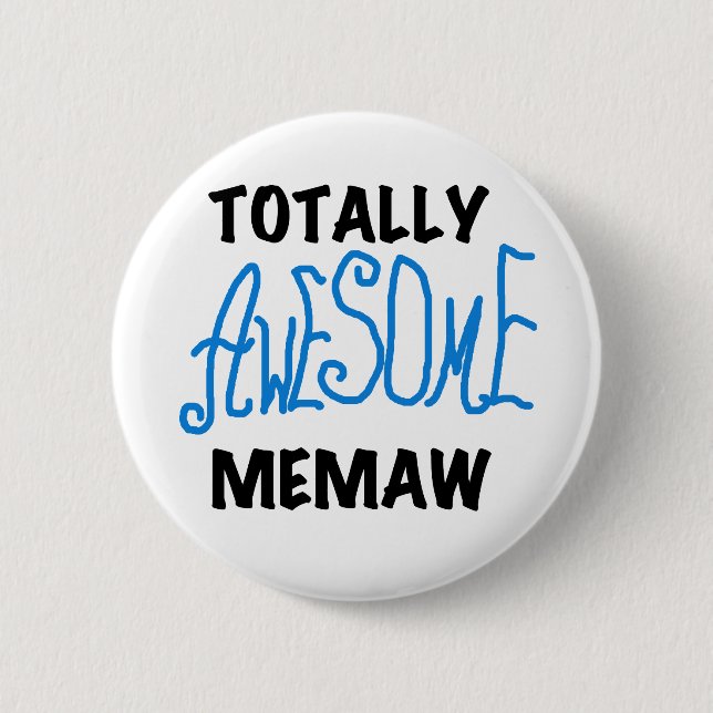 Total fantastische Memaw blaue T-Shirts und Button (Vorderseite)