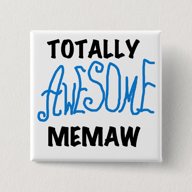 Total fantastische Memaw blaue T - Shirts und Button (Vorderseite)