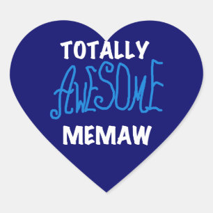 Total fantastische Memaw blaue T-Shirts und Herz-Aufkleber