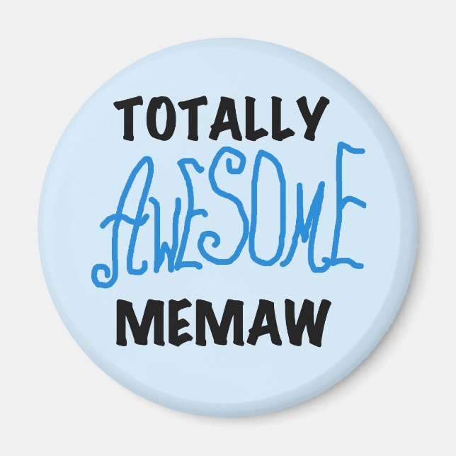 Total fantastische Memaw blaue T-Shirts und Magnet (Vorne)