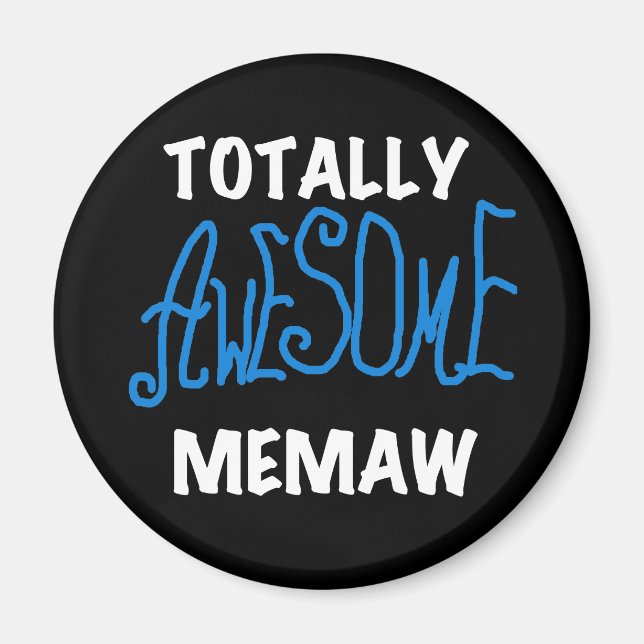 Total fantastische Memaw blaue T-Shirts und Magnet (Vorne)