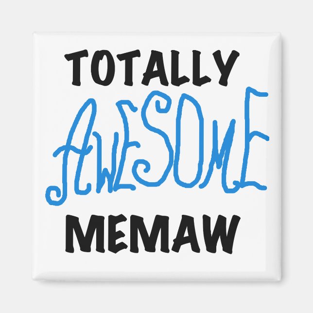 Total fantastische Memaw blaue T-Shirts und Magnet (Vorne)