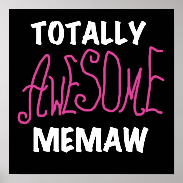 Total fantastische Memaw rosa T - Shirts Poster (Vorne)