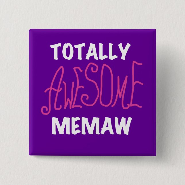 Total fantastische Memaw rosa T - Shirts und Button (Vorderseite)