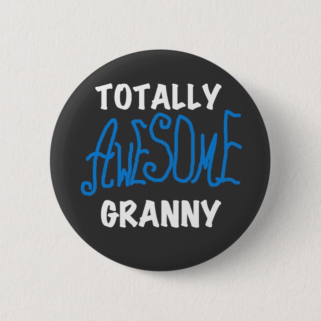 Total fantastische Oma-blaue T - Shirts und Button (Vorderseite)