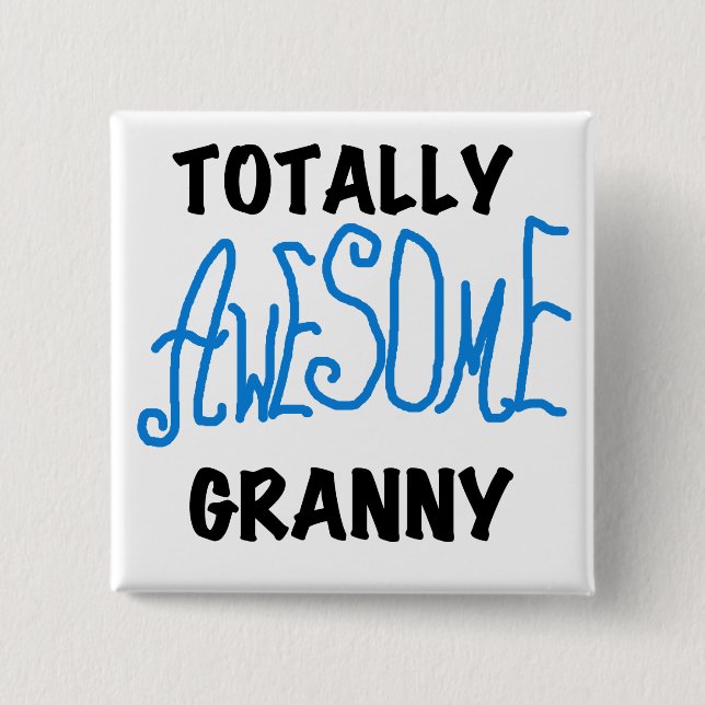 Total fantastische Oma-blaue T-Shirts und Button (Vorderseite)
