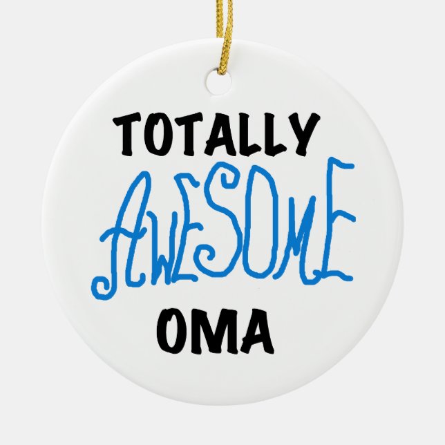 Total fantastische Oma blaue T - Shirts und Keramik Ornament (Vorne)
