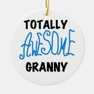 Total fantastische Oma-blaue T-Shirts und Keramik Ornament
