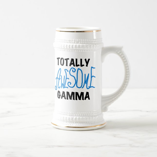 Total fantastisches Gamma-blaue T-Shirts und Bierglas (Rechts)