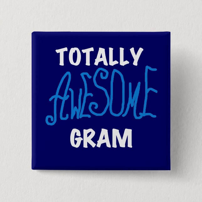 Total fantastisches Gramm-blaue T-Shirts und Button (Vorderseite)