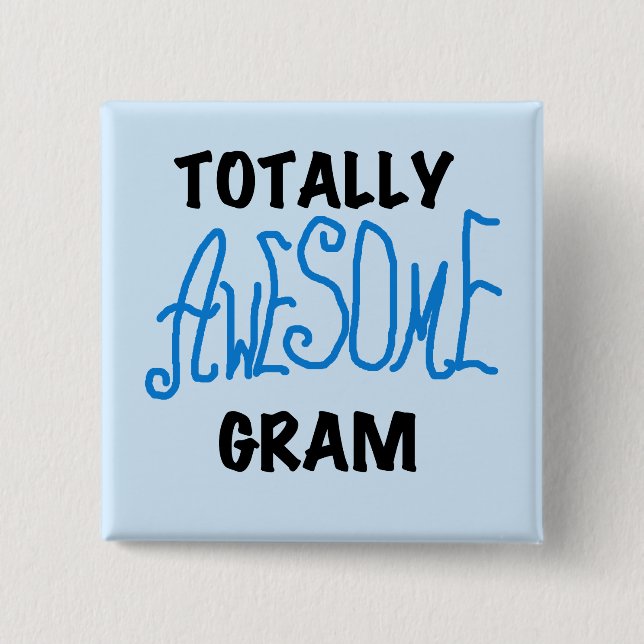 Total fantastisches Gramm-blaue T-Shirts und Button (Vorderseite)