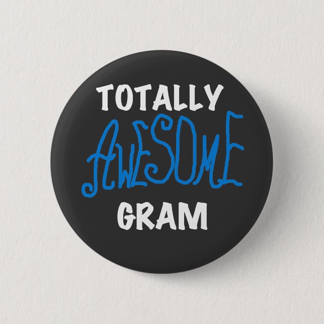 Total fantastisches Gramm-blaue T-Shirts und Button (Vorderseite)