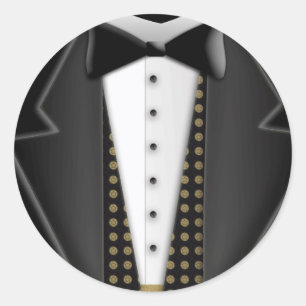 Total formales Smoking Runder Aufkleber