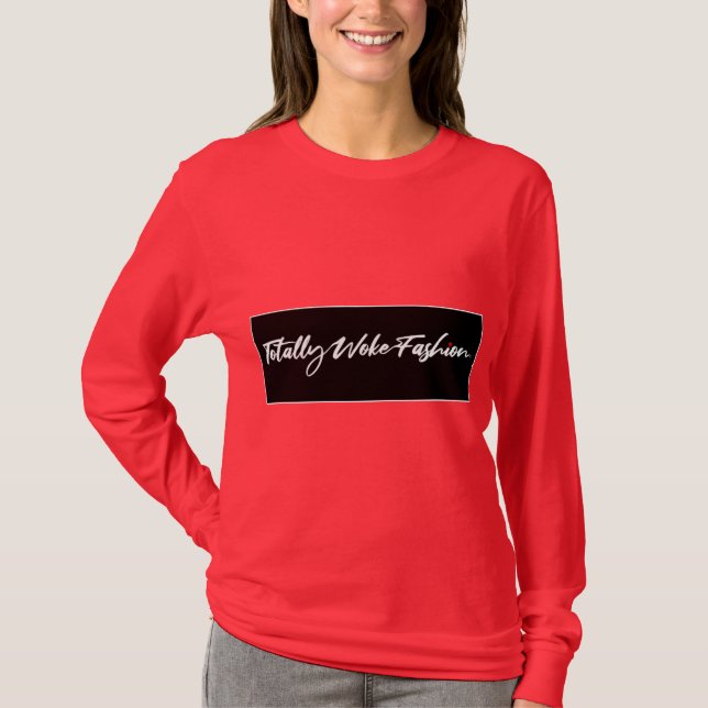Total Geweckt Fashion Logoed Red Long Sleeve T-Shi T-Shirt (Vorderseite)
