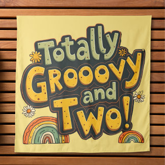 Total Groovy und zwei 2. Geburtstag Wandteppich