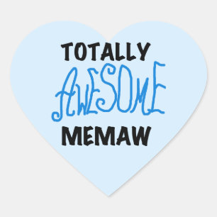Total großartige Memaw-Blau-T-Shirts und Geschenke Herz-Aufkleber