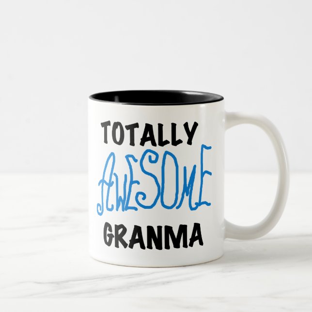 Total großartige Oma-Blue-T-Shirts Geschenke Zweifarbige Tasse (Rechts)