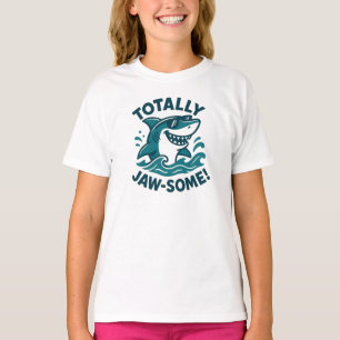 Total Jaw-some Spaß-Hai-Grafik T-Shirt